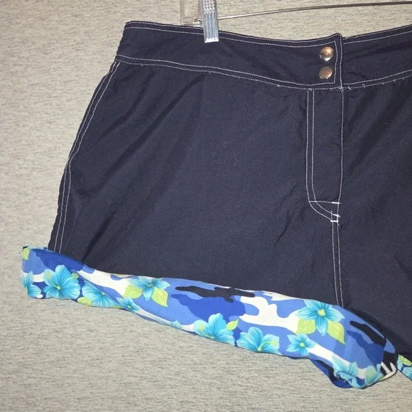 Reversible Swim Trunks Board Shorts Men's Floral/Navy 40" Waist XL Bathing Suit - Picture 8 of 8